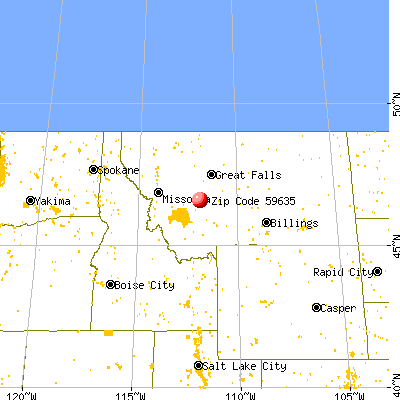 Spokane Creek, MT (59635) map from a distance