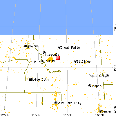 Toston, MT (59643) map from a distance