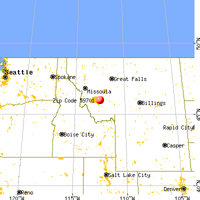 Butte-Silver Bow, MT (59701) map from a distance