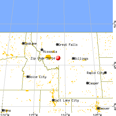 Belgrade, MT (59714) map from a distance