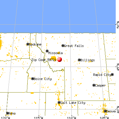 Cardwell, MT (59721) map from a distance