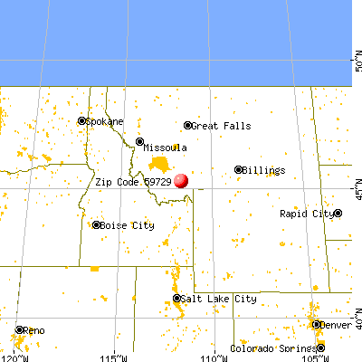 Ennis, MT (59729) map from a distance