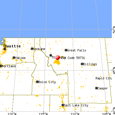 Garrison, MT (59731) map from a distance