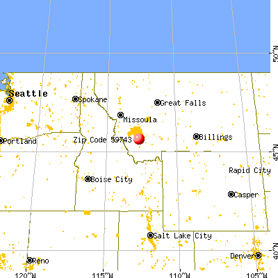 Butte-Silver Bow, MT (59743) map from a distance