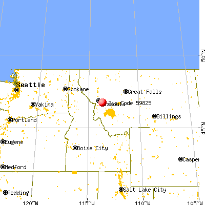 Clinton, MT (59825) map from a distance