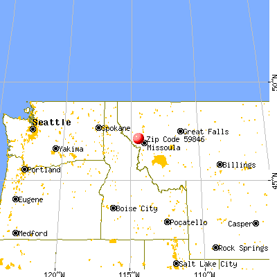 Huson, MT (59846) map from a distance