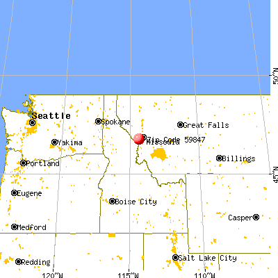 Lolo, MT (59847) map from a distance
