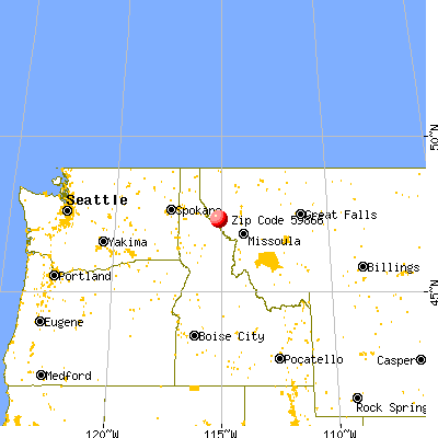 St. Regis, MT (59866) map from a distance