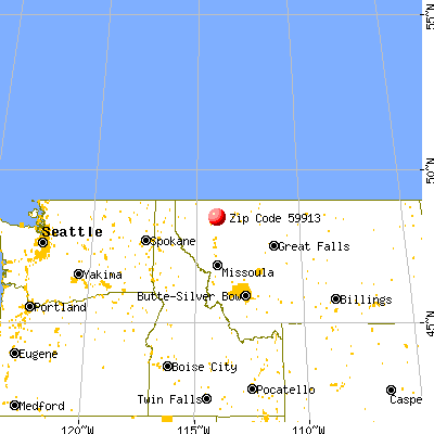 Coram, MT (59913) map from a distance