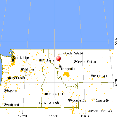 Dayton, MT (59914) map from a distance