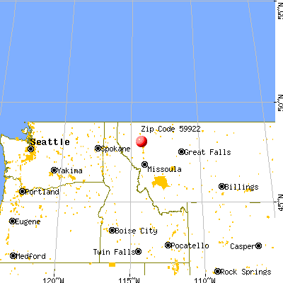 Lakeside, MT (59922) map from a distance