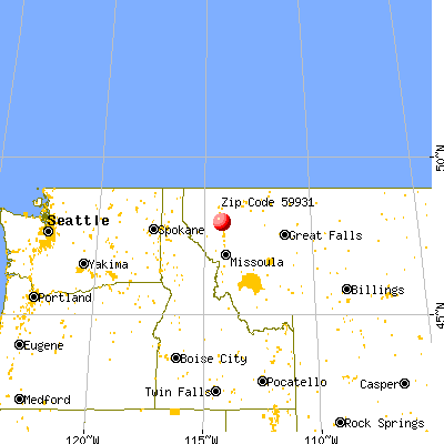 Rollins, MT (59931) map from a distance