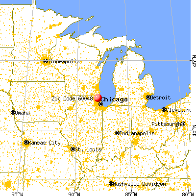 Libertyville, IL (60048) map from a distance