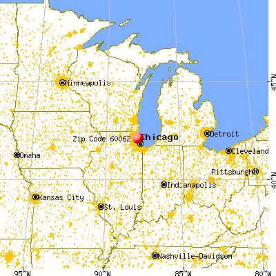 Northbrook, IL (60062) map from a distance