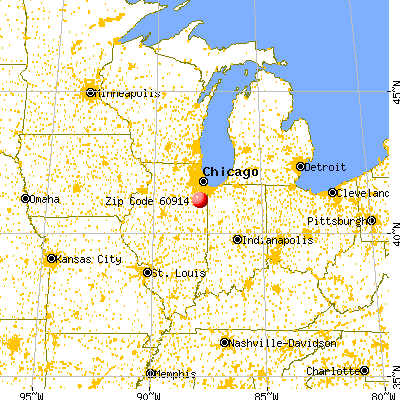 Bourbonnais, IL (60914) map from a distance