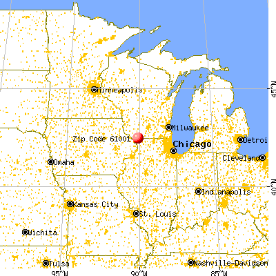 Apple Canyon Lake, IL (61001) map from a distance