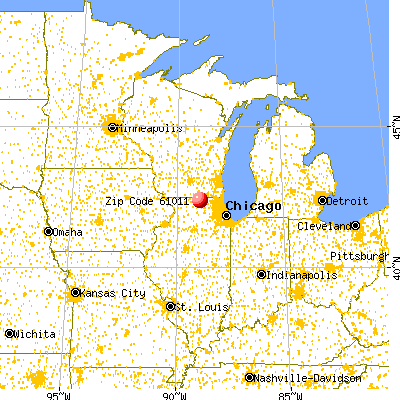 Loves Park, IL (61011) map from a distance