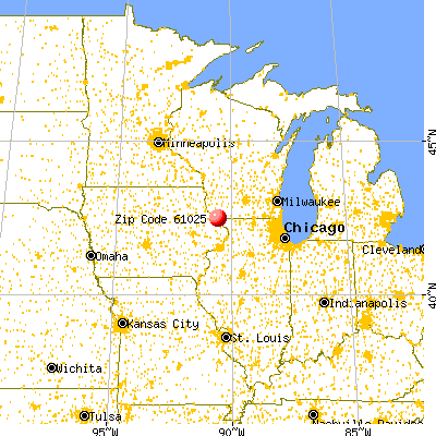 East Dubuque, IL (61025) map from a distance