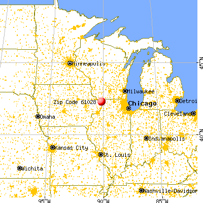 Elizabeth, IL (61028) map from a distance