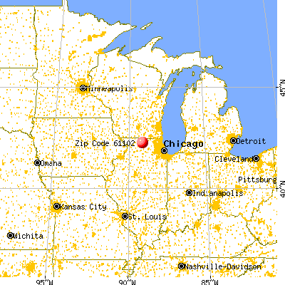 Rockford, IL (61102) map from a distance