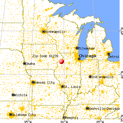 Carbon Cliff, IL (61239) map from a distance