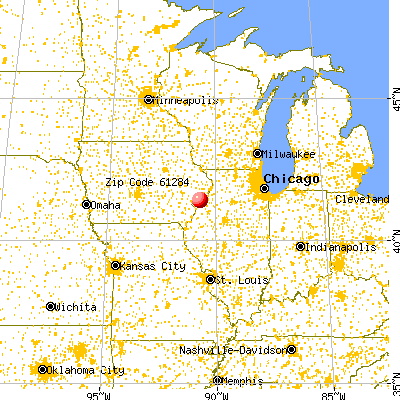 Andalusia, IL (61284) map from a distance