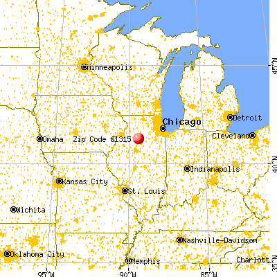 Bureau Junction, IL (61315) map from a distance