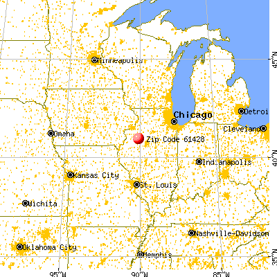 Oak Run, IL (61428) map from a distance