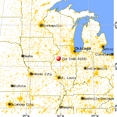 East Galesburg, IL (61430) map from a distance