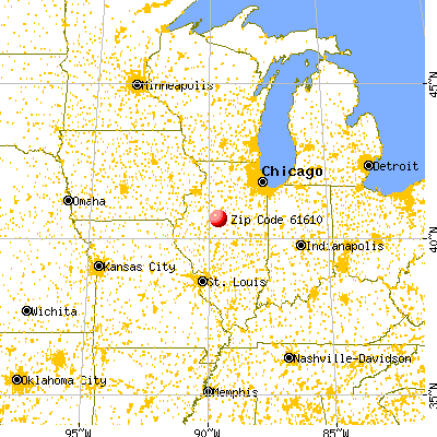 Creve Coeur, IL (61610) map from a distance