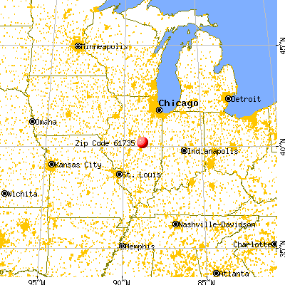 De Witt, IL (61735) map from a distance