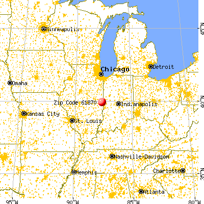 Ridge Farm, IL (61870) map from a distance