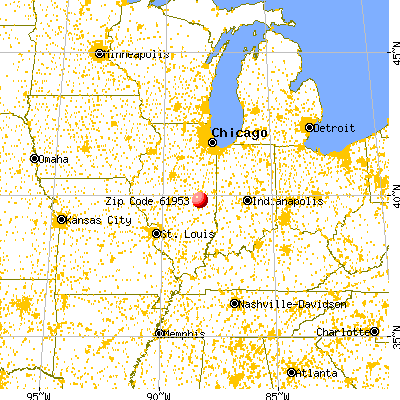 Tuscola, IL (61953) map from a distance