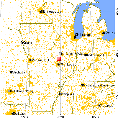Rockbridge, IL (62081) map from a distance