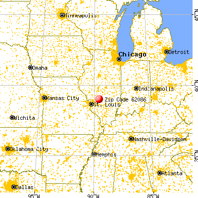 Sorento, IL (62086) map from a distance