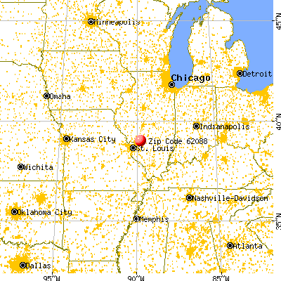 Staunton, IL (62088) map from a distance