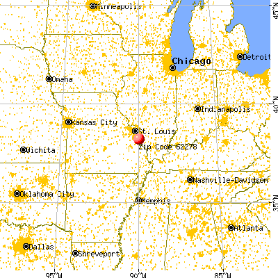 Red Bud, IL (62278) map from a distance