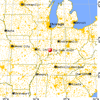 Allendale, IL (62410) map from a distance