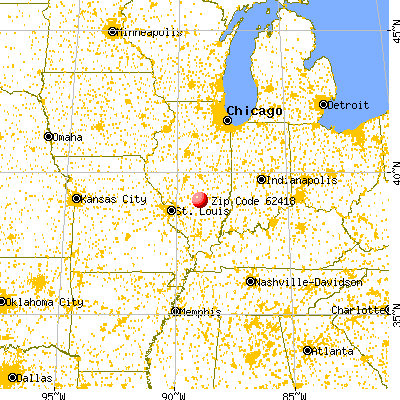 Brownstown, IL (62418) map from a distance