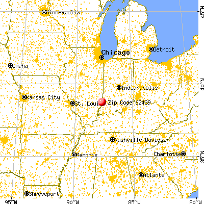 Lawrenceville, IL (62439) map from a distance