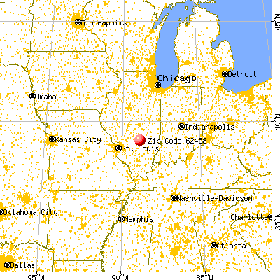 St. Elmo, IL (62458) map from a distance