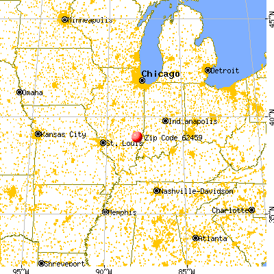 Ste. Marie, IL (62459) map from a distance