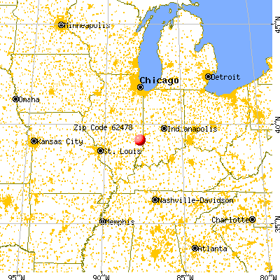 West York, IL (62478) map from a distance