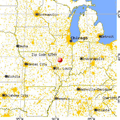 Kincaid, IL (62540) map from a distance