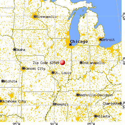 Mount Zion, IL (62549) map from a distance