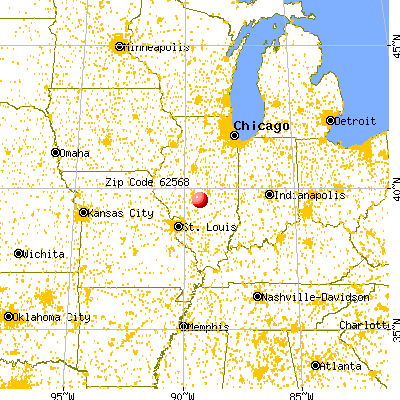 Taylorville, IL (62568) map from a distance