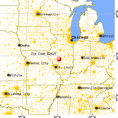 Auburn, IL (62615) map from a distance