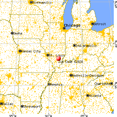 Dahlgren, IL (62828) map from a distance