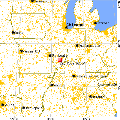 Macedonia, IL (62860) map from a distance