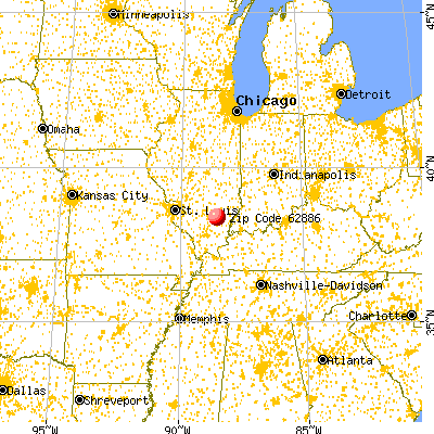 Sims, IL (62886) map from a distance